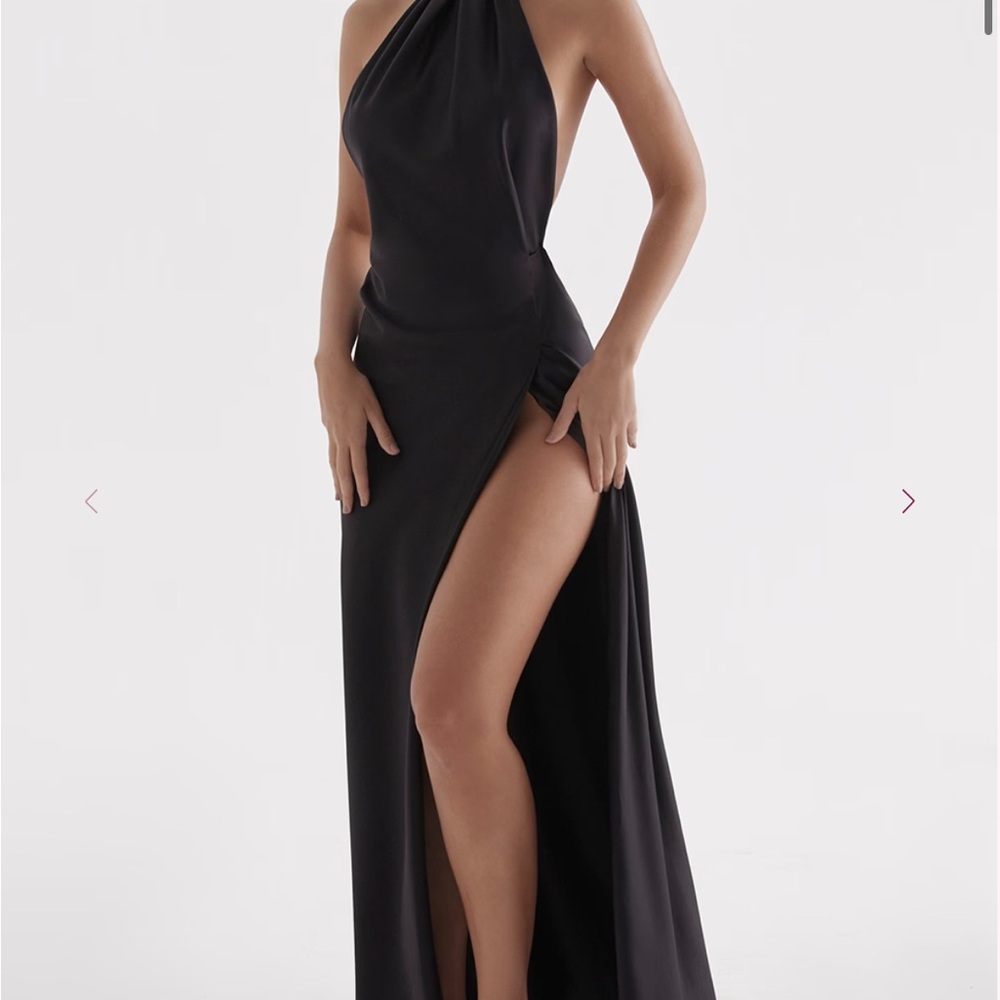 House of CB (ZANAB) - Black Halter Evening Gown
